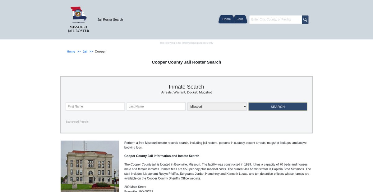 Preview of missourijailroster.com