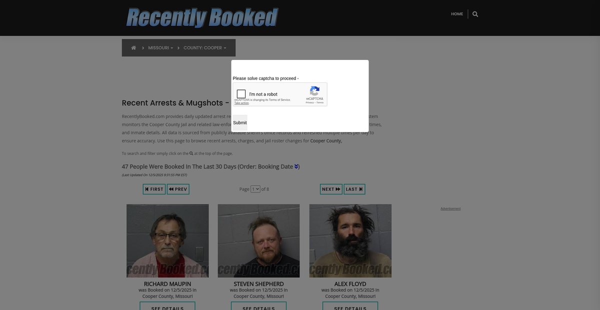Preview of recentlybooked.com