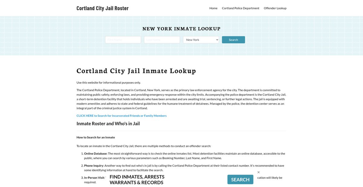 Preview of cortlandcityjail.org