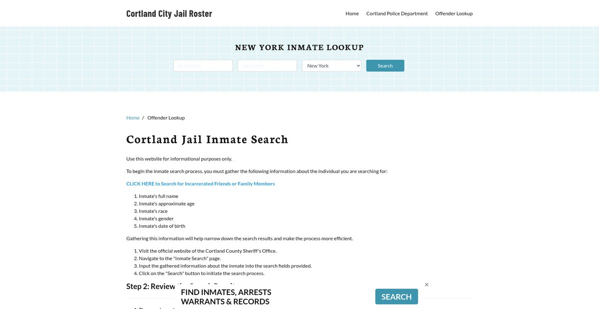 Preview of cortlandcityjail.org