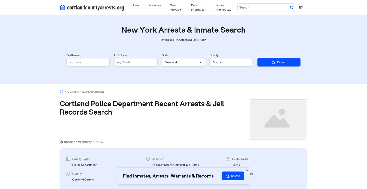 Preview of cortlandcountyarrests.org