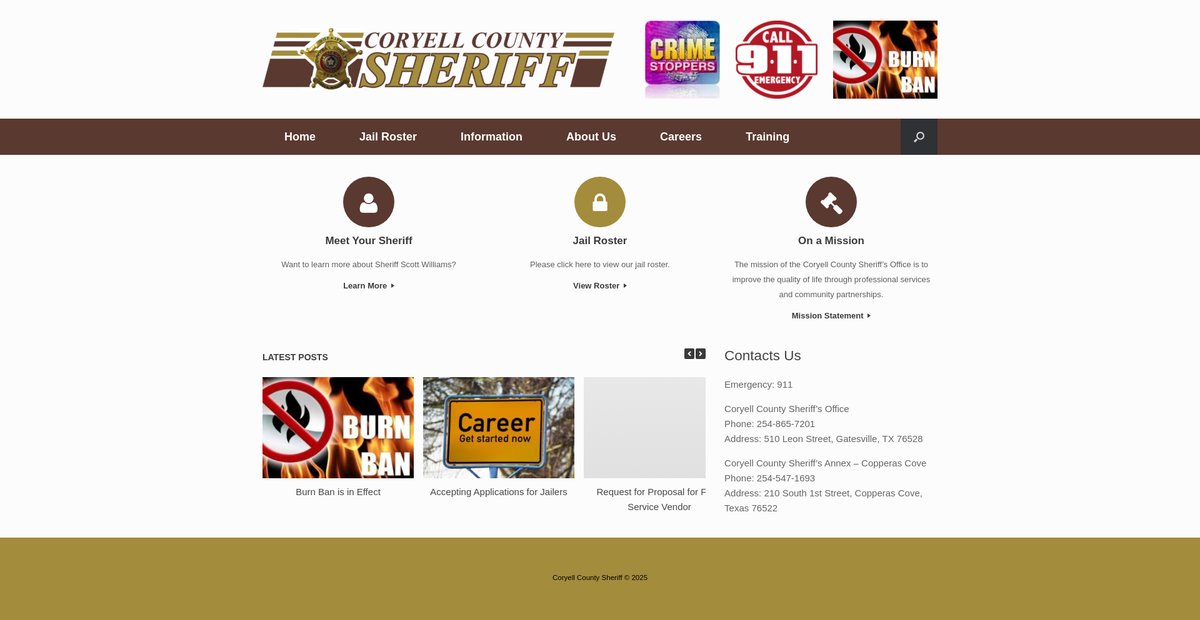 Preview of coryellcountysheriff.com
