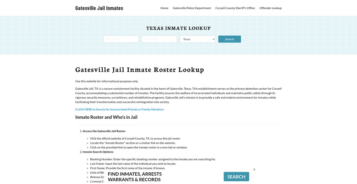 Preview of gatesvillejail.org