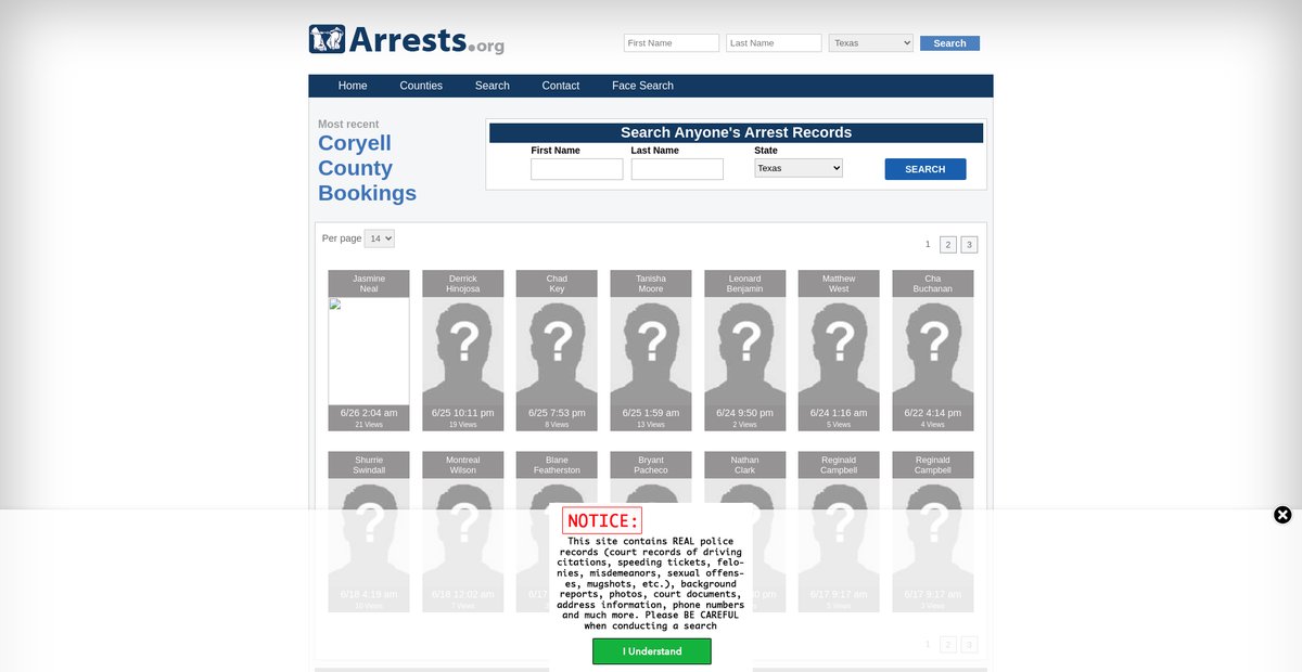 Preview of texas.arrests.org