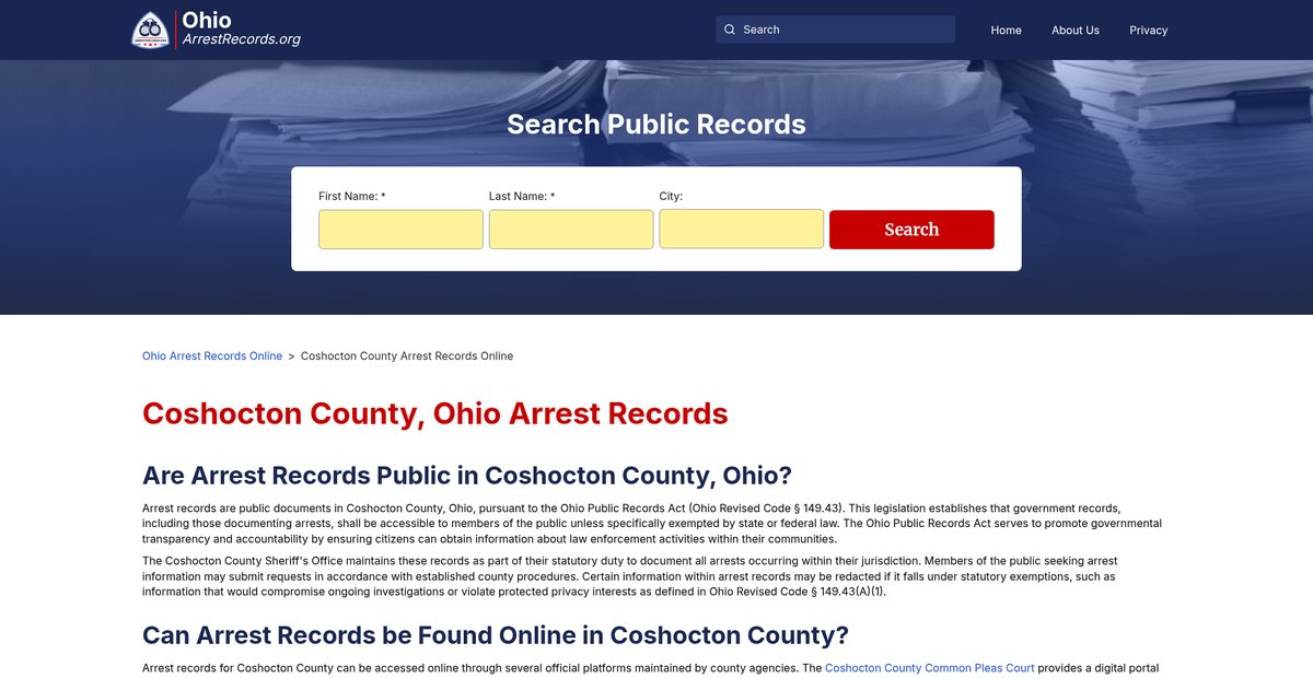 Preview of ohioarrestrecords.org
