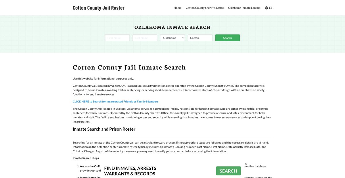 Preview of cottoncountyjail.org