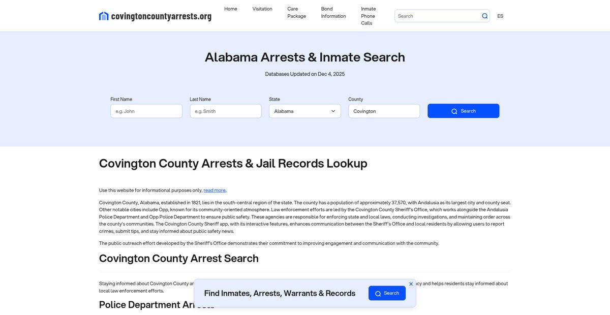 Preview of covingtoncountyarrests.org