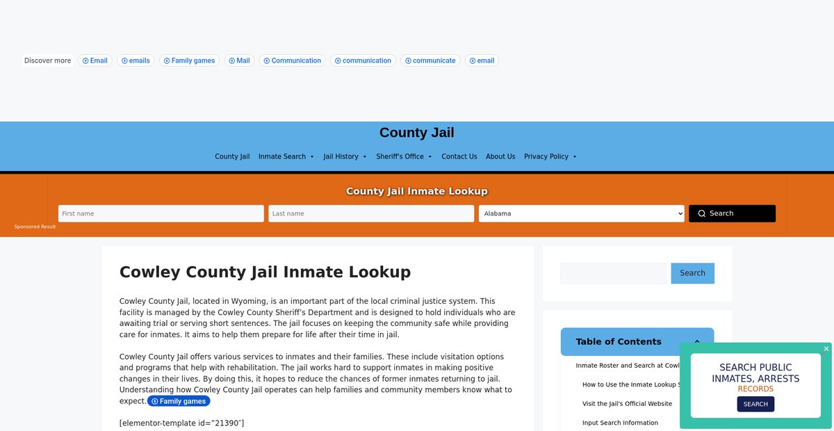 Preview of cowley.countyjail.org
