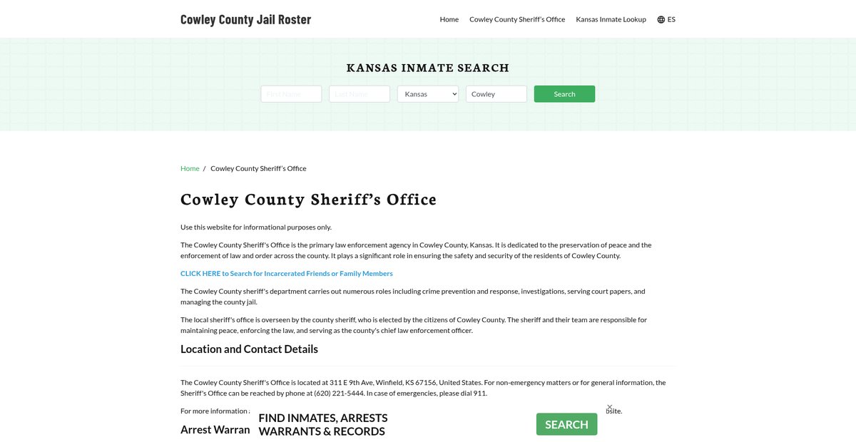 Preview of cowleycountyjail.org