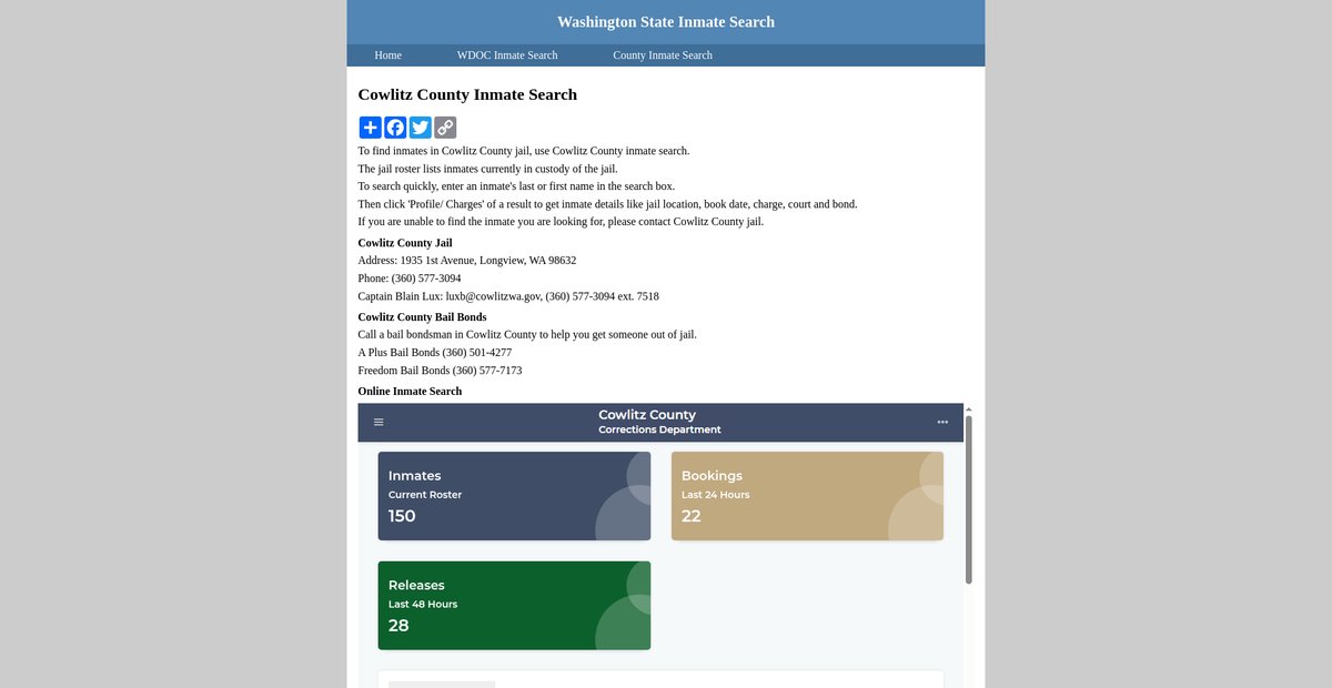 Preview of inmatesearchwashington.org