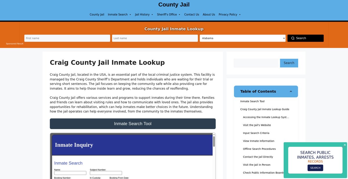 Preview of craig.countyjail.org