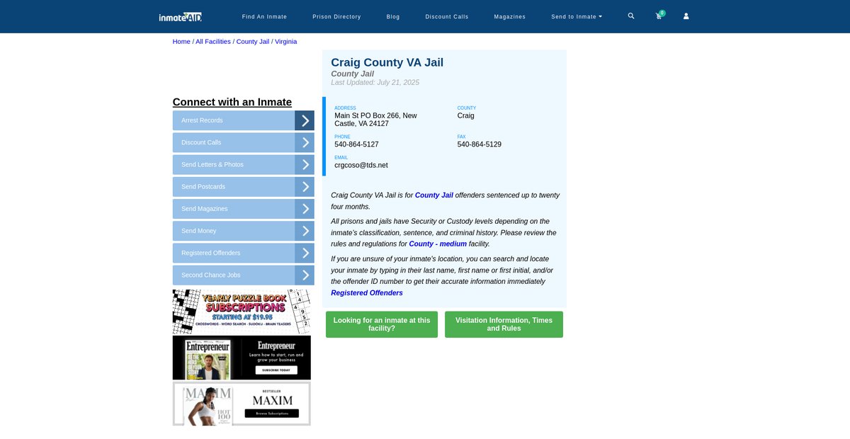 Preview of inmateaid.com