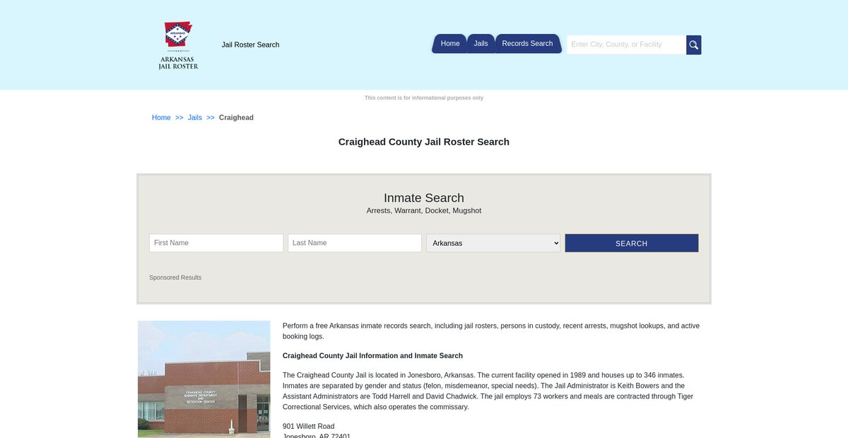 Preview of arkansasjailroster.com