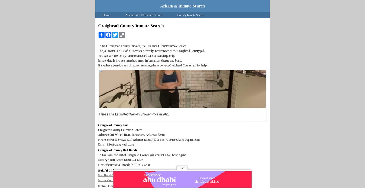 Preview of inmatesearcharkansas.org