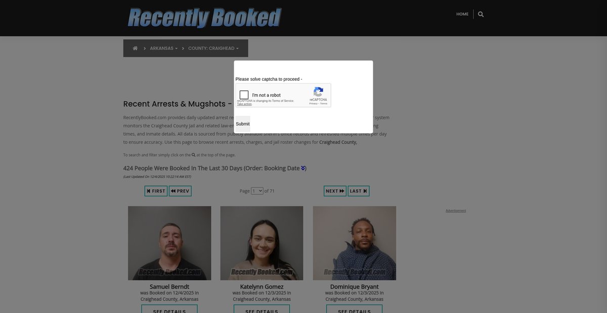 Preview of recentlybooked.com