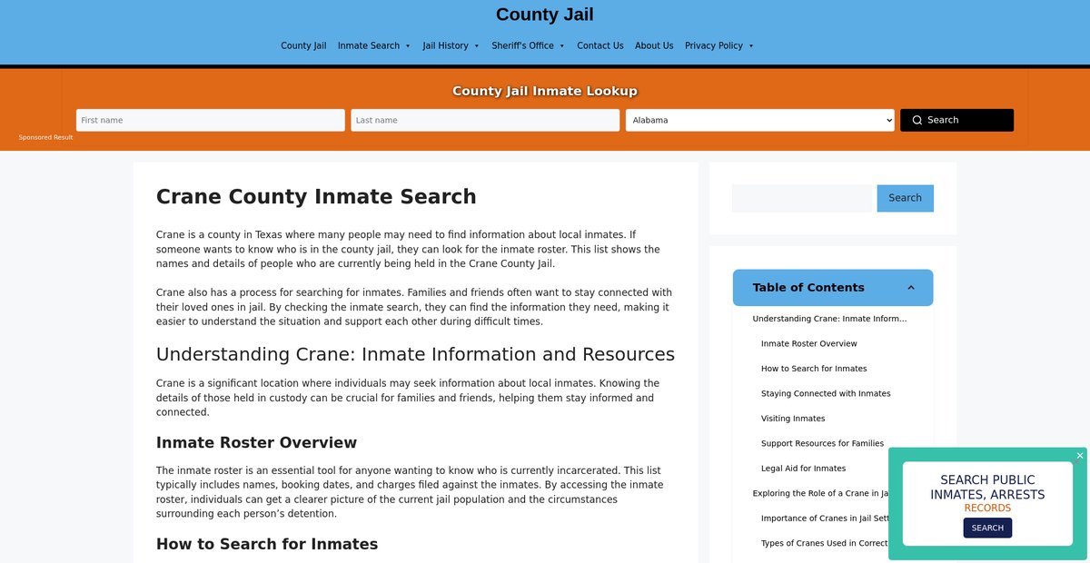 Preview of crane-inmate-search.countyjail.org