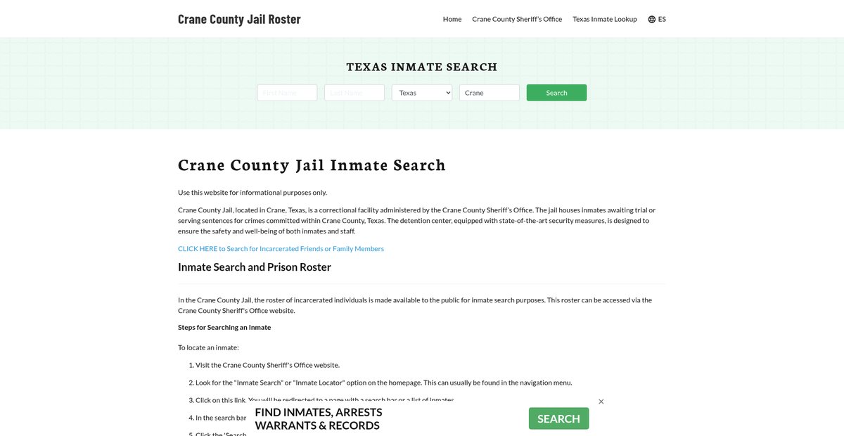 Preview of cranecountyjail.org
