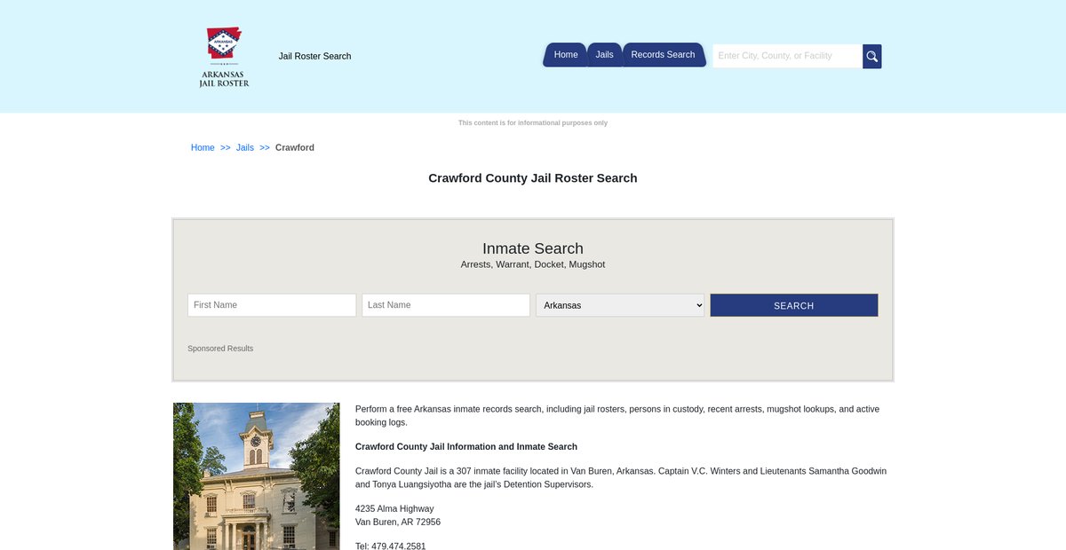 Preview of arkansasjailroster.com