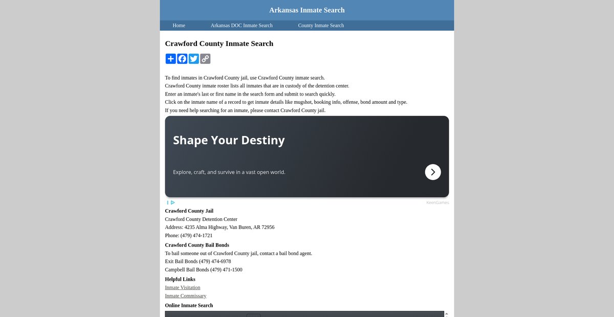 Preview of inmatesearcharkansas.org
