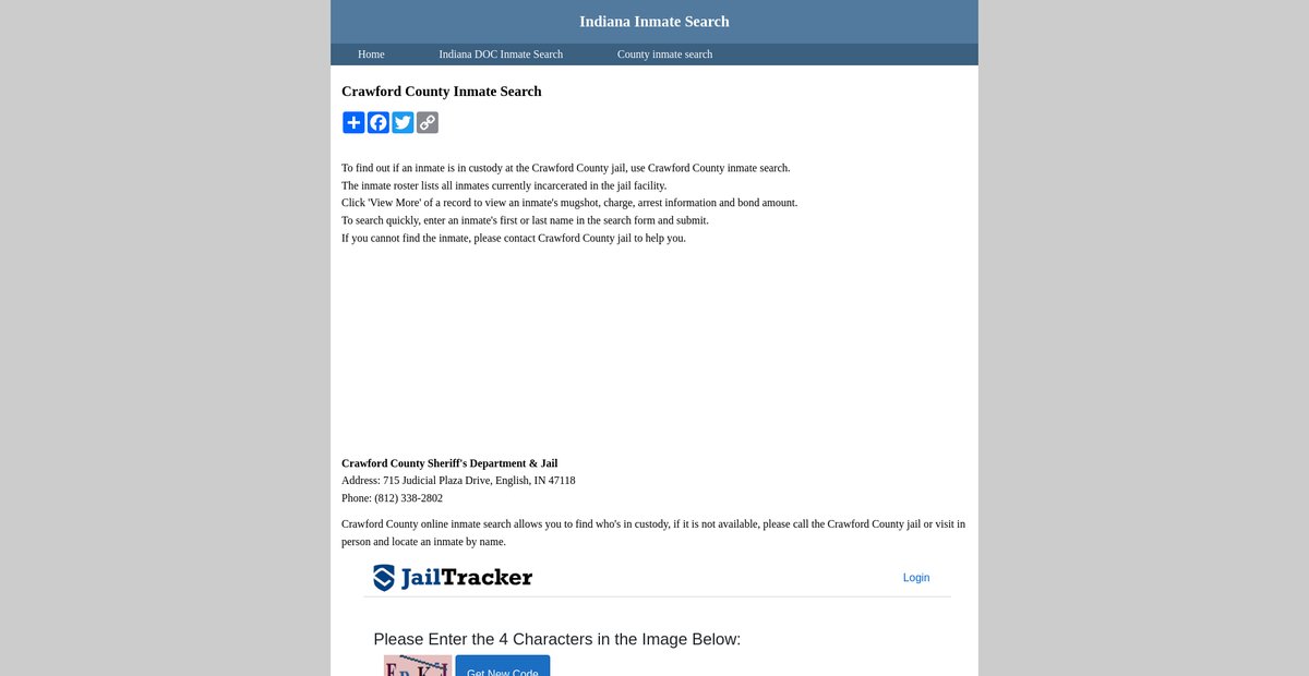 Preview of inmatesearchindiana.org
