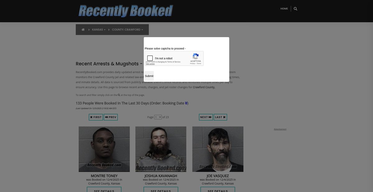 Preview of recentlybooked.com