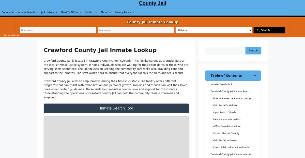 Preview of crawford.countyjail.org