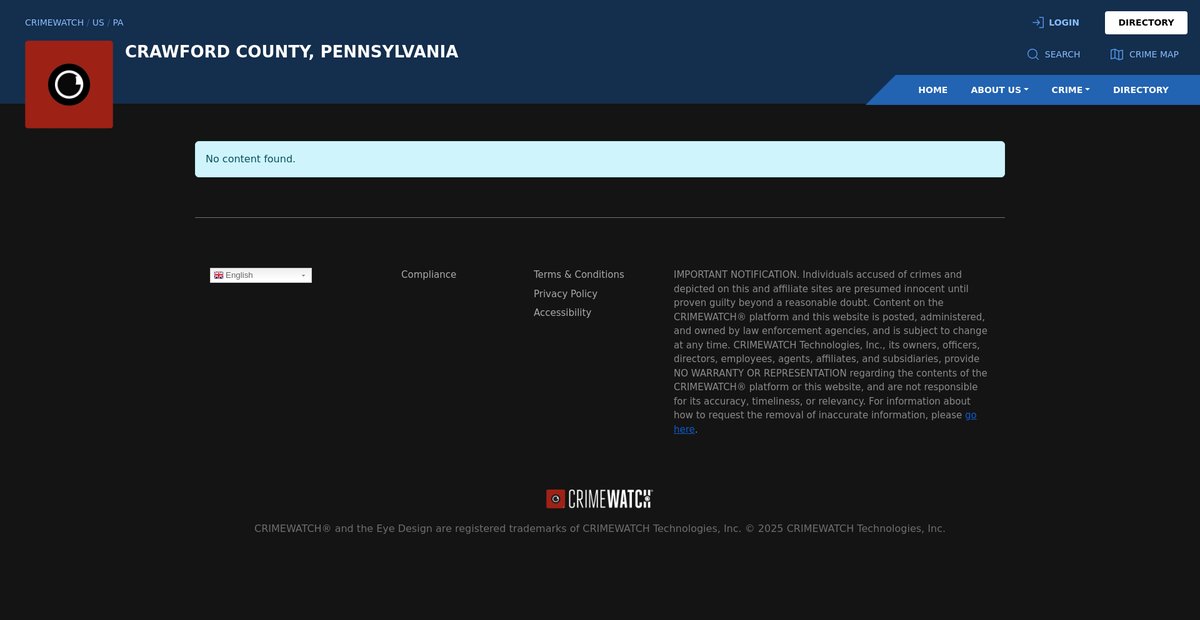 Preview of crawford.crimewatchpa.com