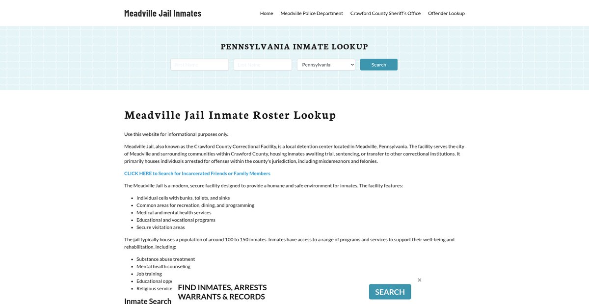 Preview of meadvillejail.org