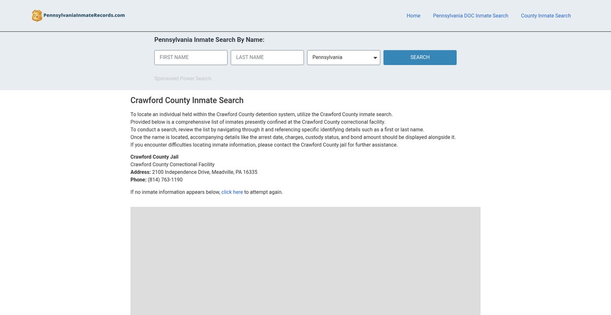 Preview of pennsylvaniainmaterecords.com