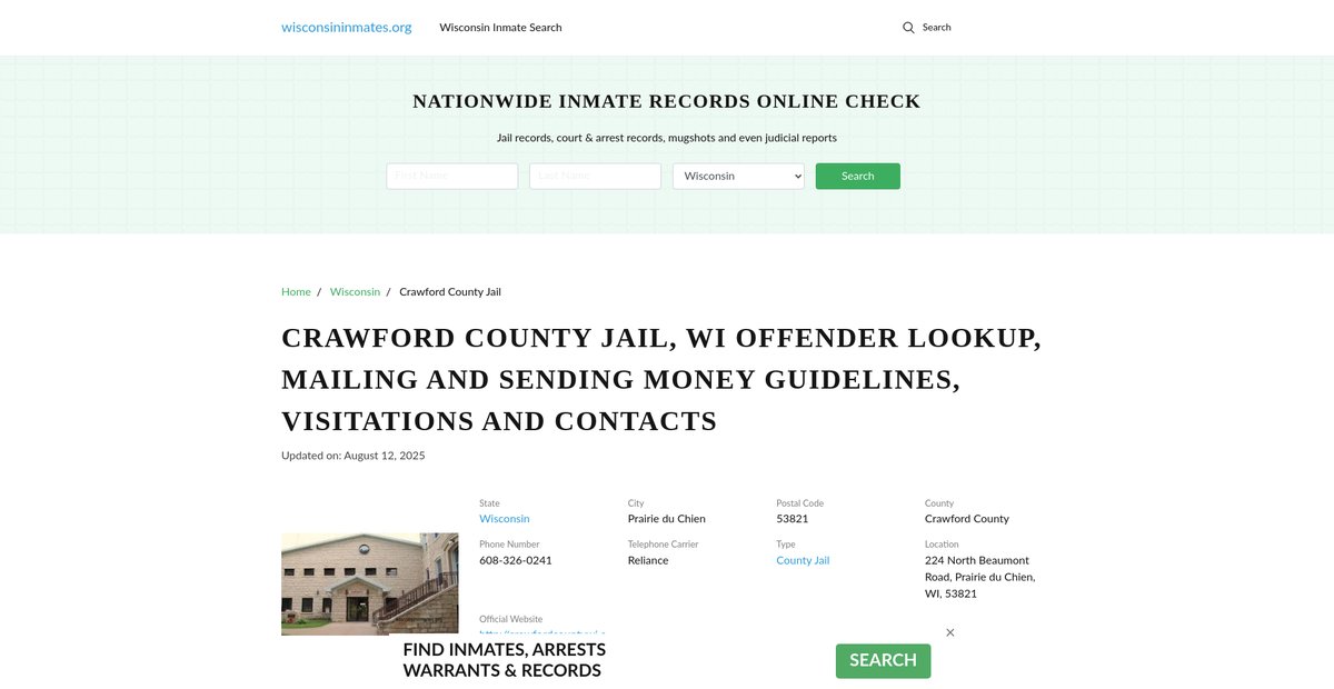 Preview of wisconsininmates.org