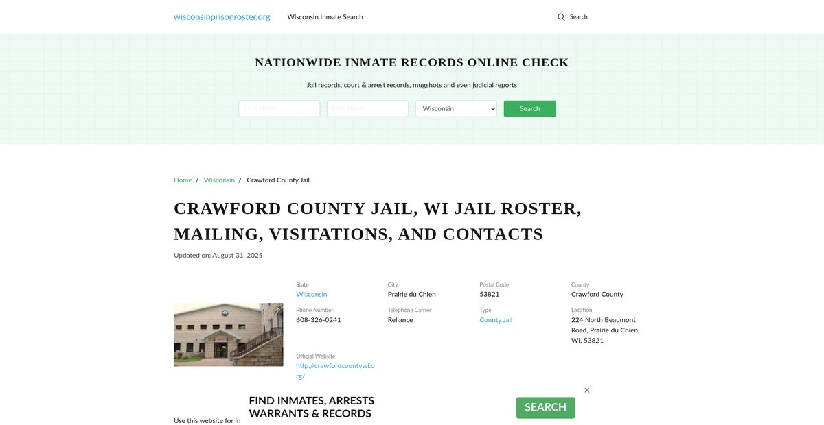 Preview of wisconsinprisonroster.org