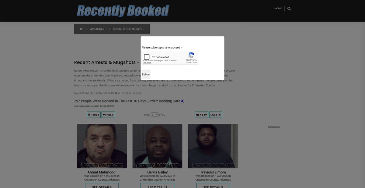 Preview of recentlybooked.com
