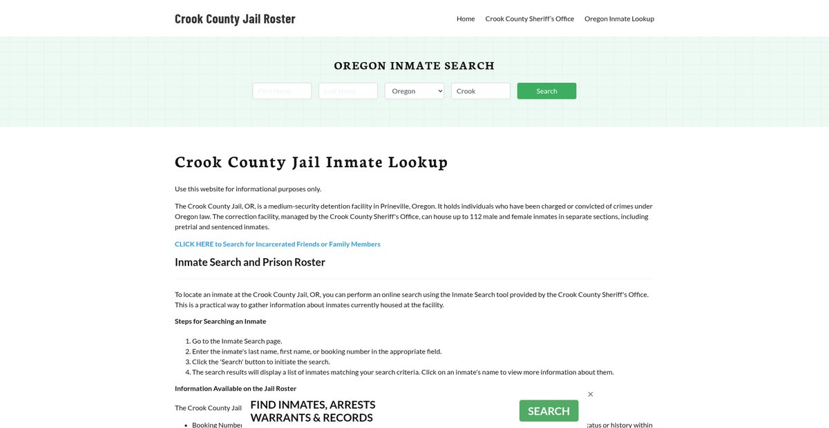Preview of crookcountyjail.org