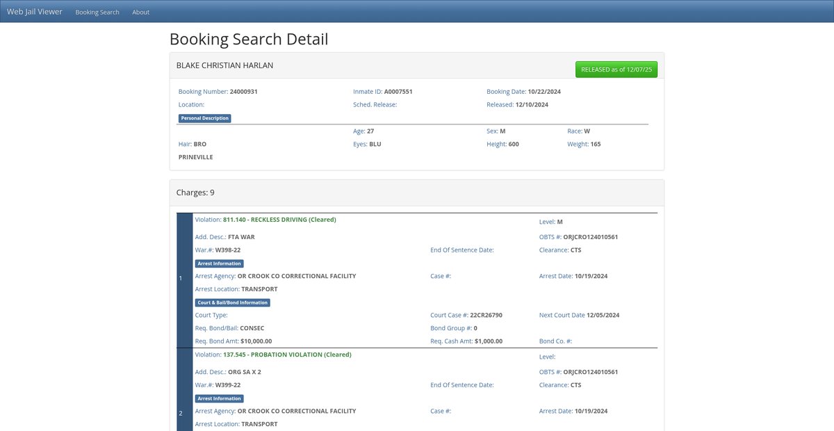 Preview of jail.crookcountysheriff.org