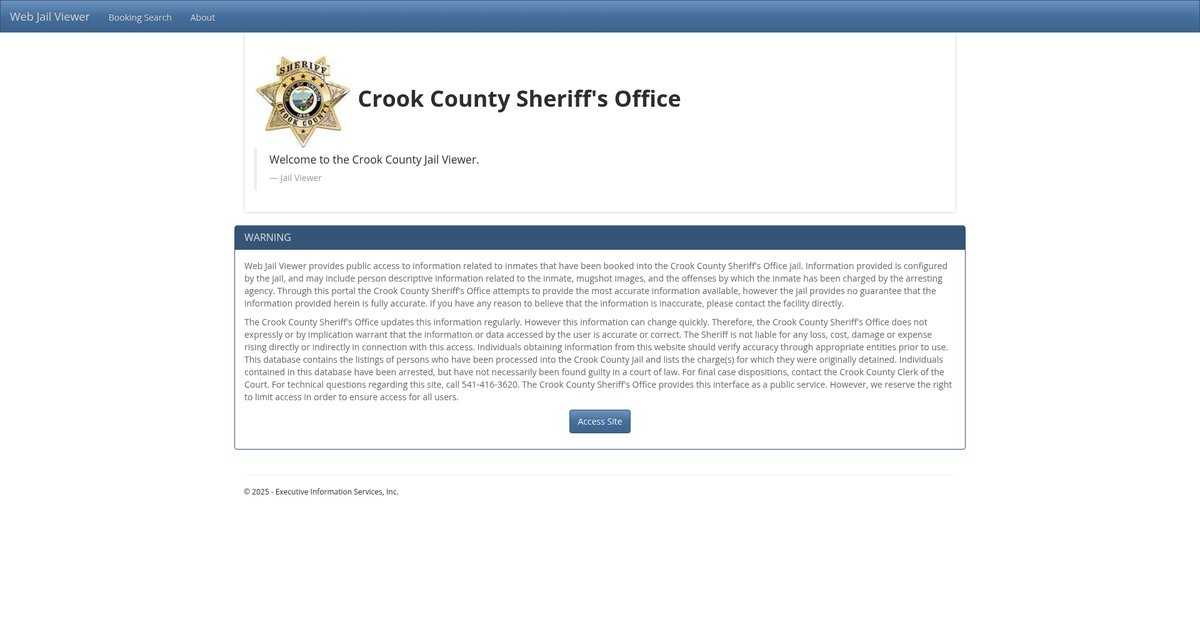 Preview of jail.crookcountysheriff.org
