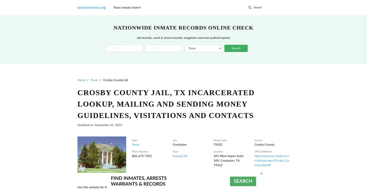 Preview of texasinmates.org