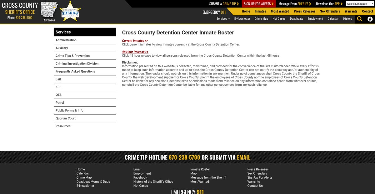Preview of crosscountysheriff.org