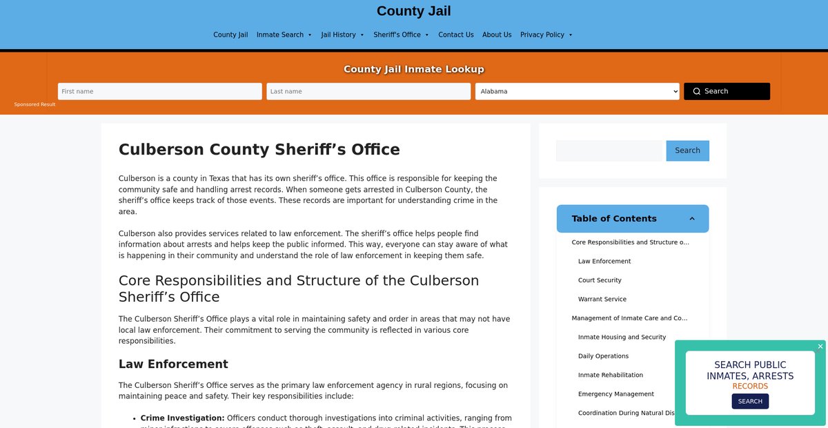 Preview of culberson-sheriff-arrest-warrants.countyjail.org