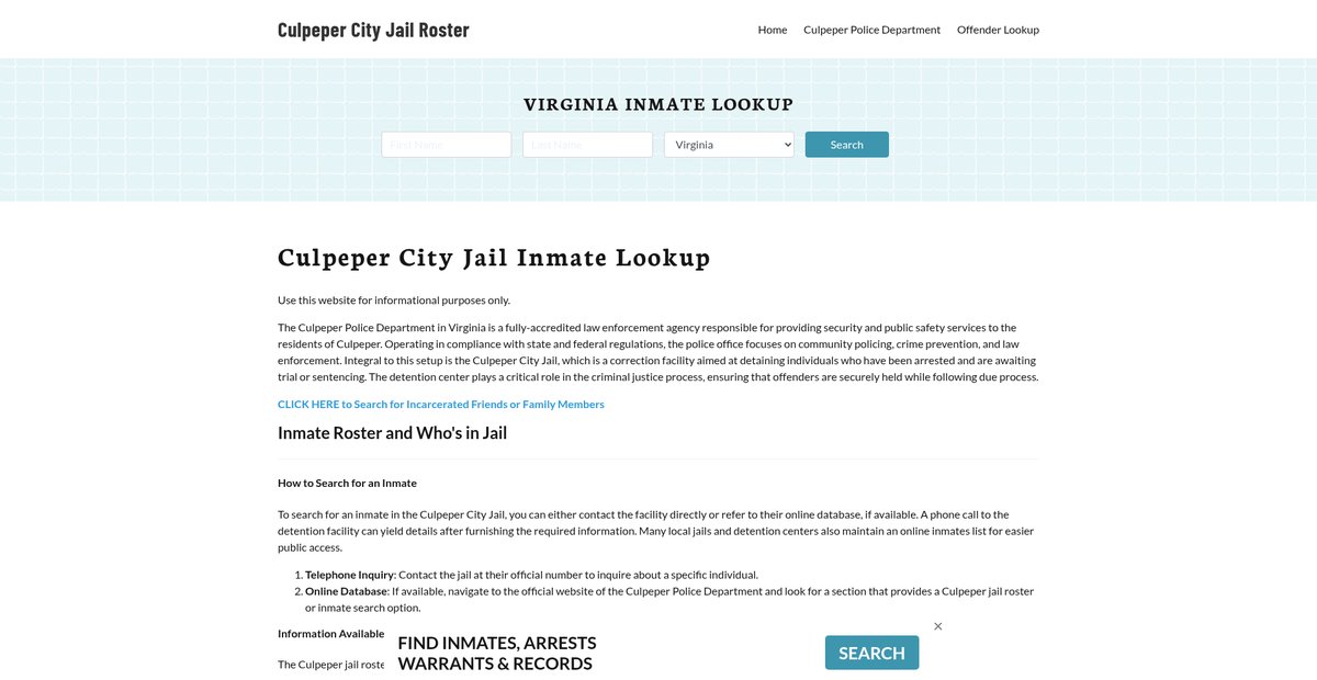 Preview of culpepercityjail.org