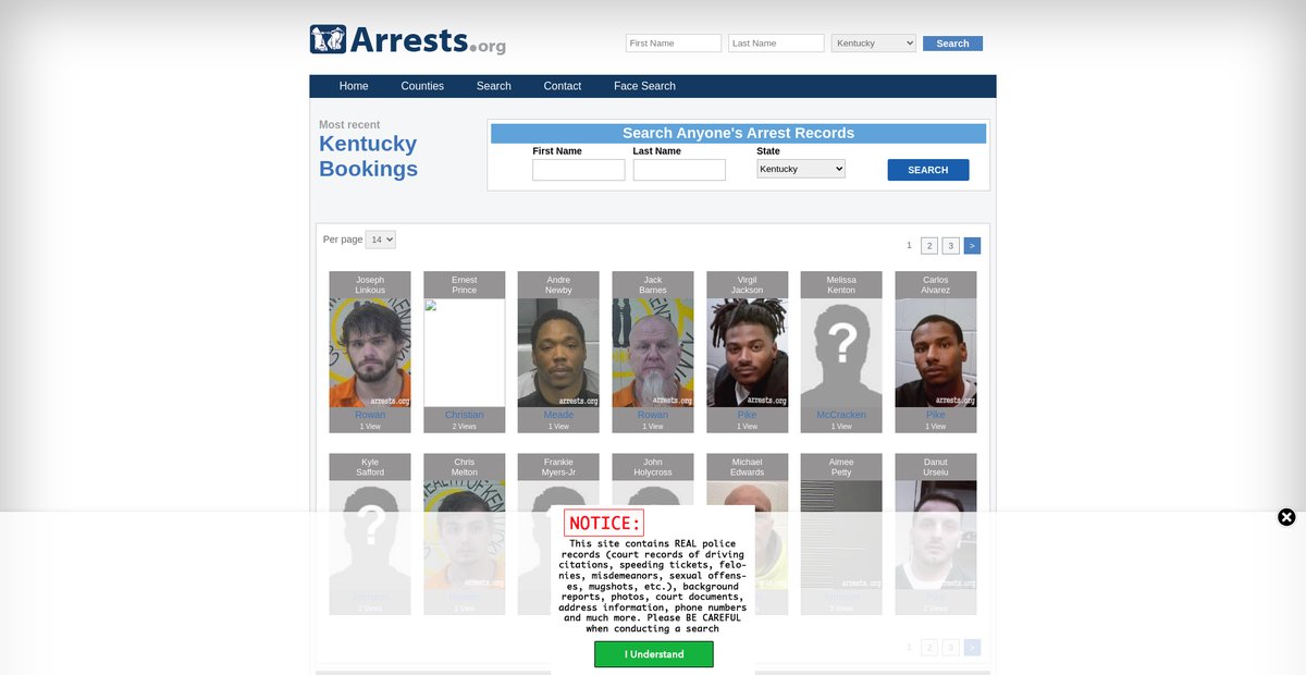 Preview of kentucky.arrests.org