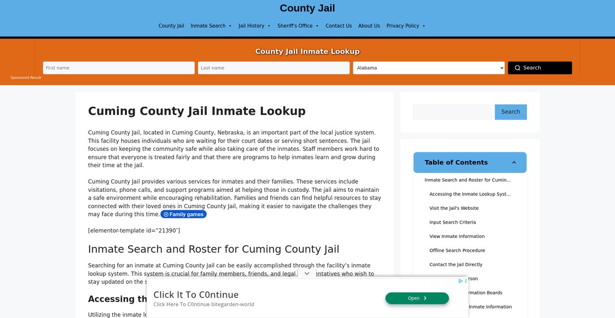 Preview of cuming.countyjail.org