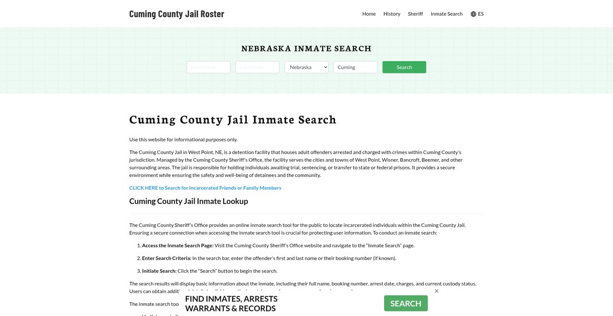 Preview of cumingcountyjail.org