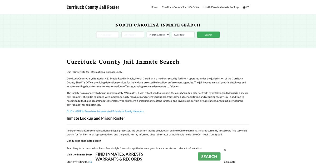 Preview of currituckcountyjail.org