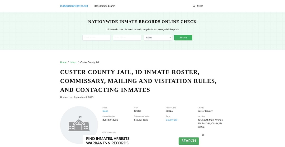 Preview of idahoprisonroster.org