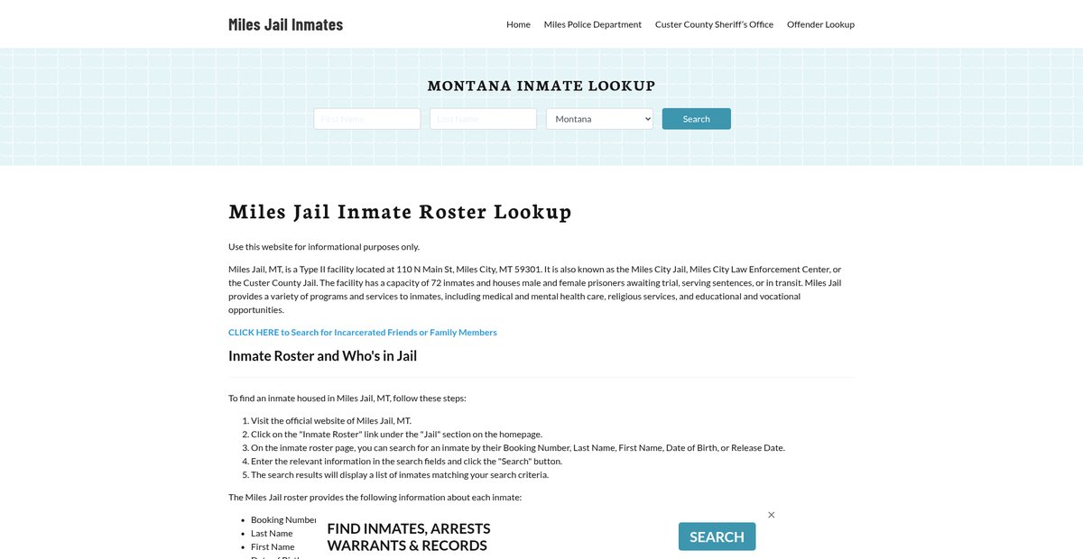 Preview of milescityjail.org