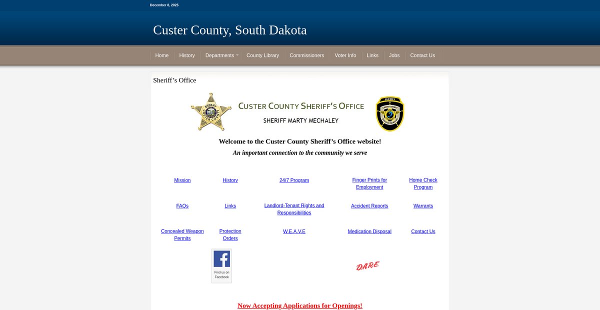 Preview of custercountysd.com