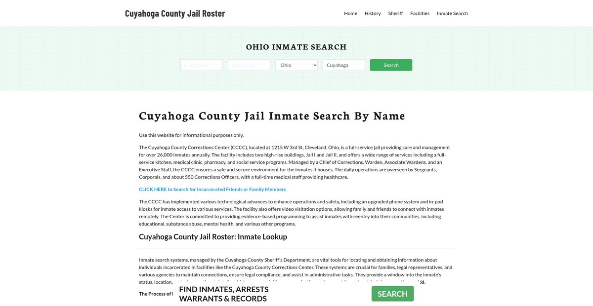 Preview of cuyahogacountyjail.org