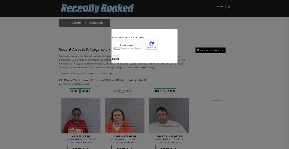 Preview of recentlybooked.com