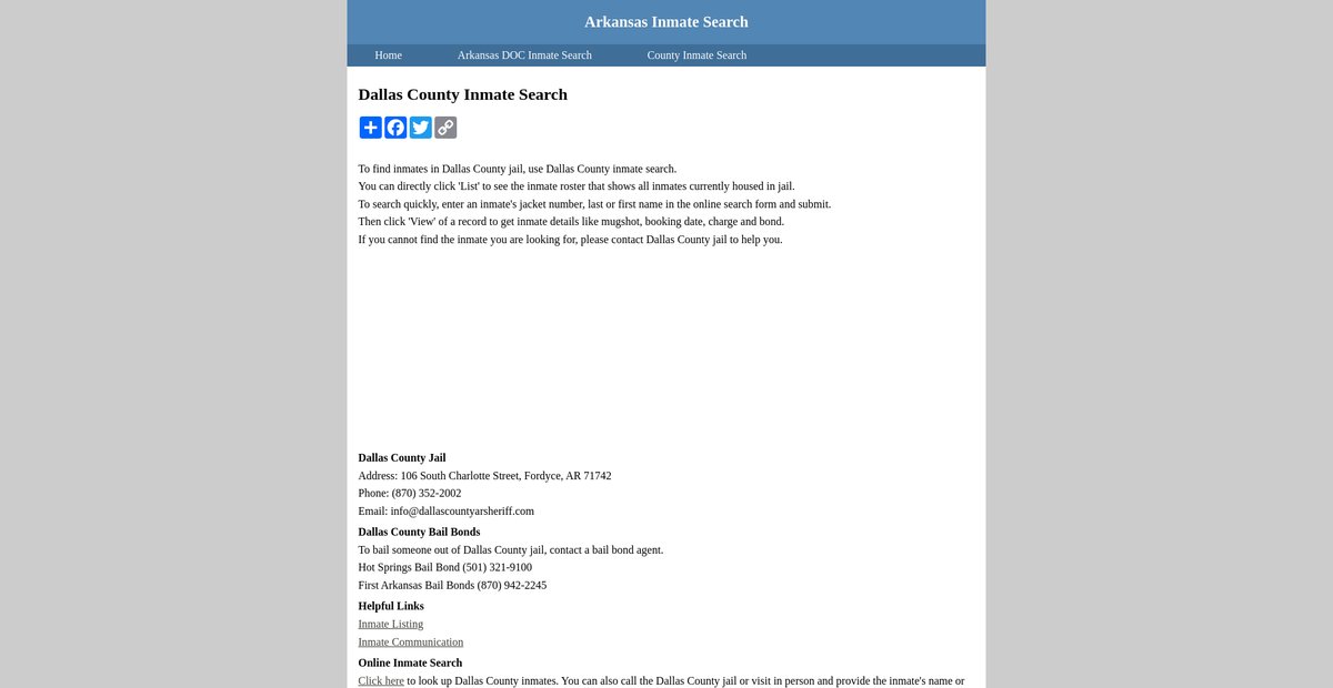 Preview of inmatesearcharkansas.org