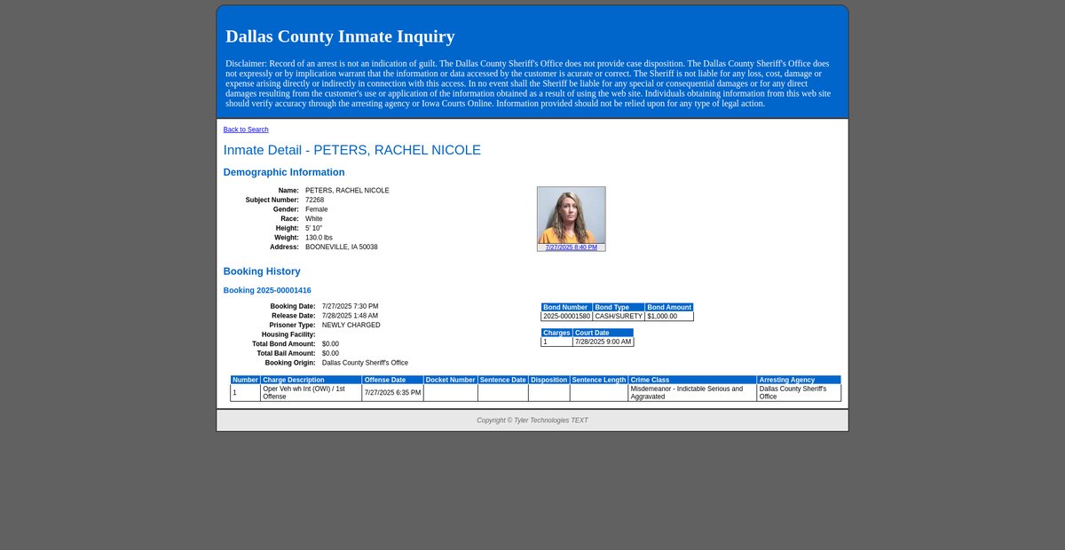 Preview of inmates.dallascountyiowa.gov